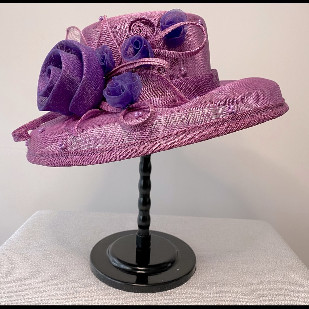 Ornate Purple Church/Special Occasion Straw Hat!